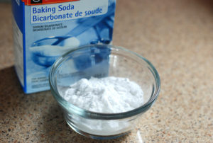 Baking soda in a glass bowl