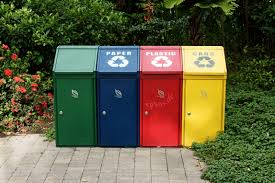 Multicolored garbage bins