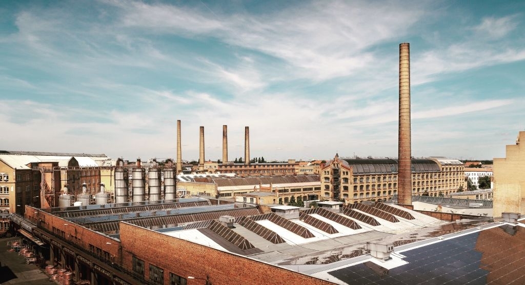 Roof tops and Chimneys of industrial buildings