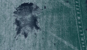 Ink stain on denim cloth