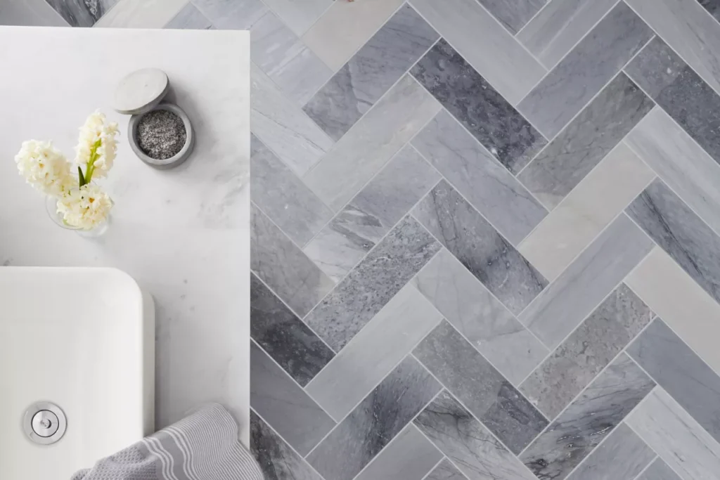 Marble Herringbone Design 