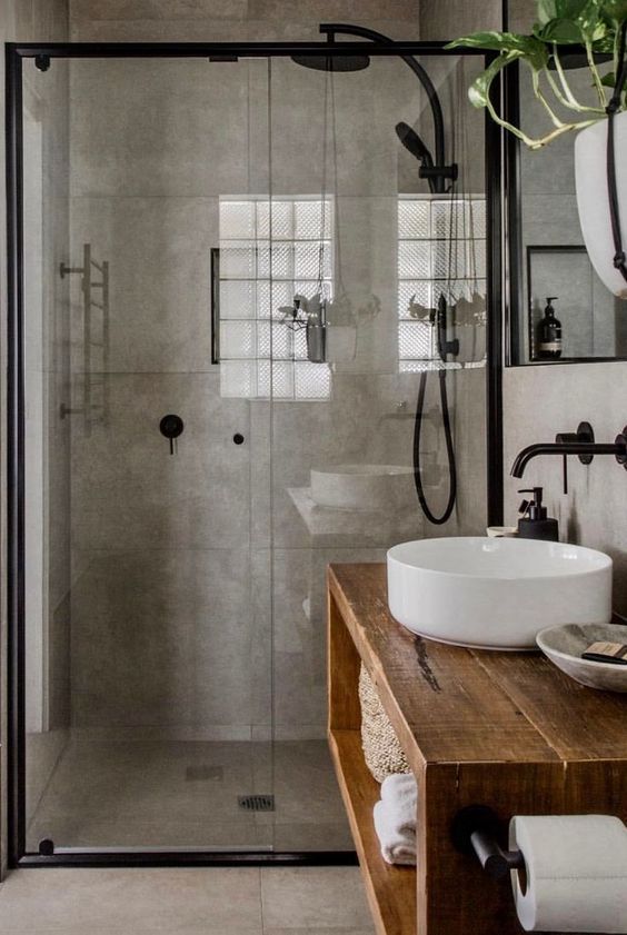 Industrial Chic in Small Bathrooms