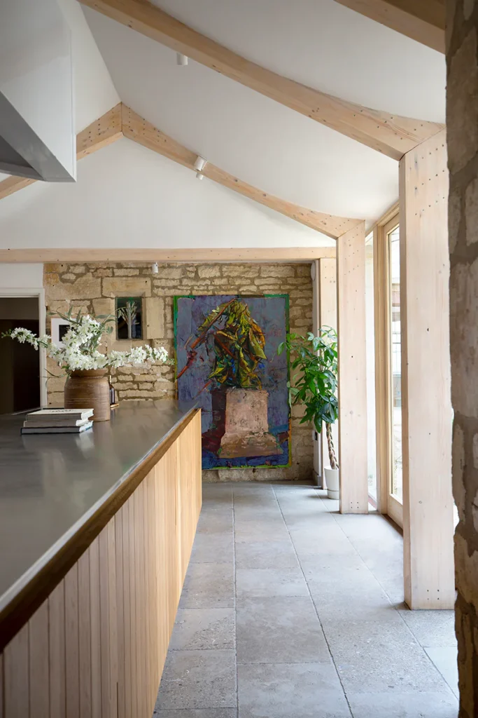 Textured Limestone Kitchen Tiles