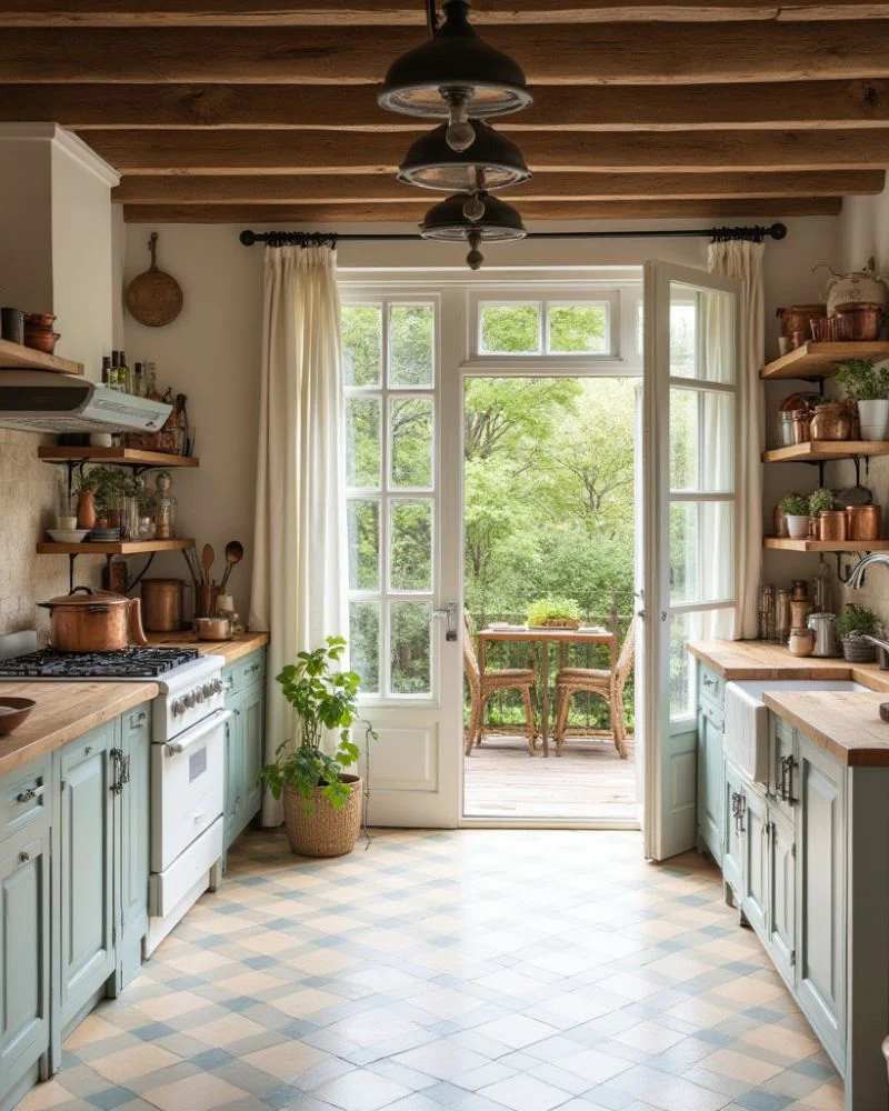 Vintage Farmhouse Yellow & Green Tiles