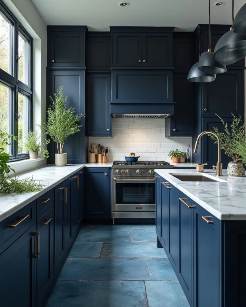 Denim Blue Kitchen Floors