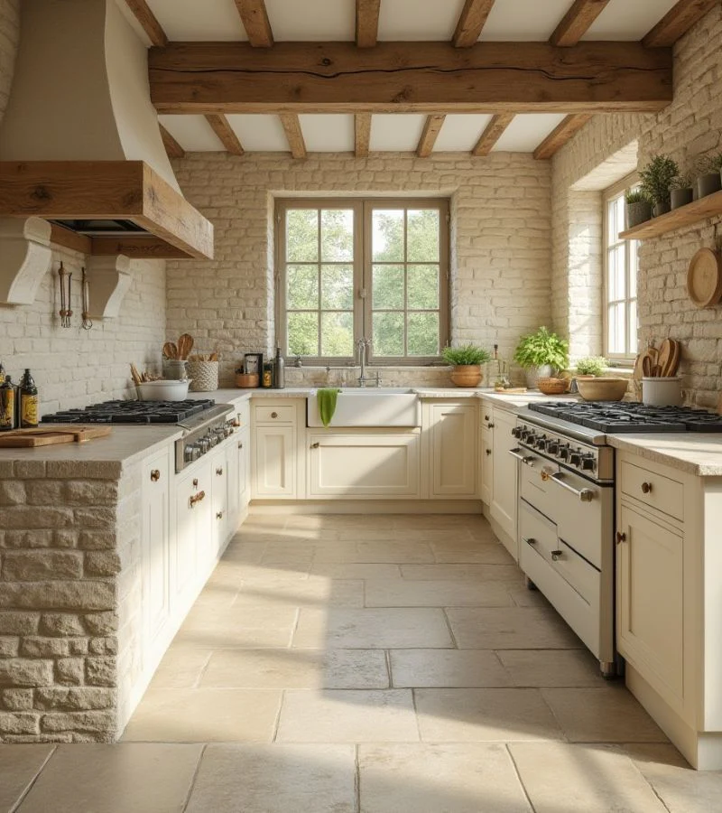 Farmhouse-Style Large Limestone Tiles